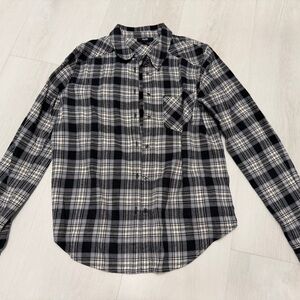 PAIGE Monochrome Plaid Womens Shirt